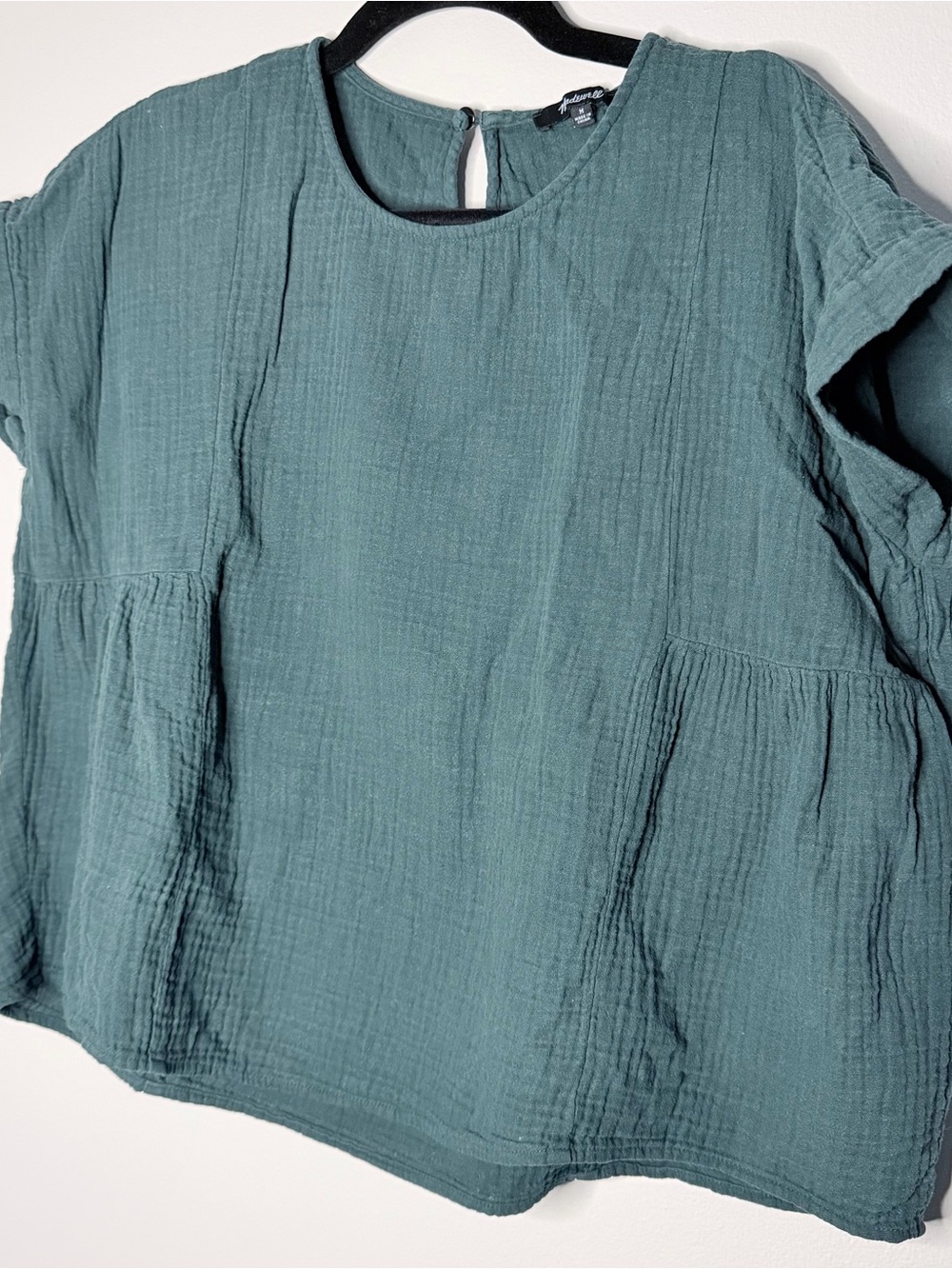 Madewell Green Gauze Short-Sleeve Top